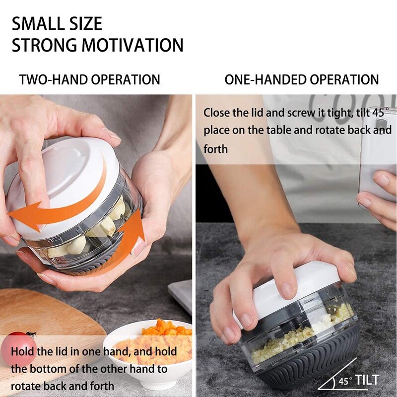 Mini Manual Food Chopper Durable Handheld Chopper Multi-Function Food Chopper