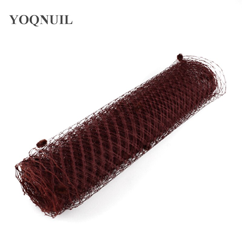Lilla 5 yards pr. parti fuglebur slør med prik 45 cm bredde russisk slør netting bryllup prik slør stof gør-det-selv hårtilbehør: Mørkebrun