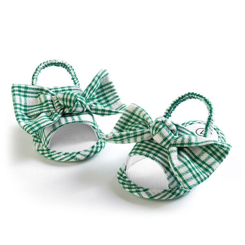 2022 zomerse babysandalen voor meisjes, schattige antislip platte schoenen met prinsessenprint, bloemen- en strikjespatroon, zachte zool, sandaaltjes voor de eerste stapjes