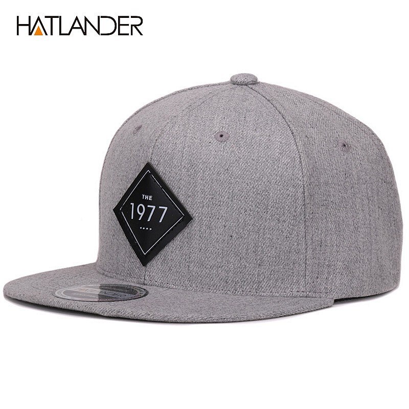 [HATLANDER] Vintage 1977 cool plat bill casquette de baseball femmes hommes gorras planas snapbacks chapeau de camionneur en plein air hip-hop snapback casquettes: GREY