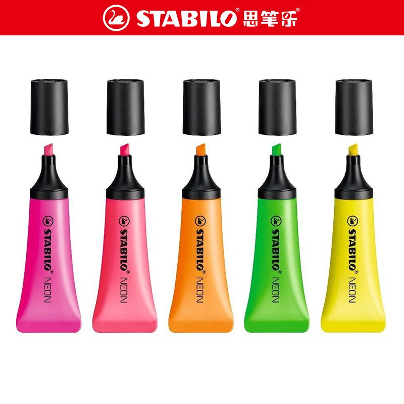 1Pcs STABILO 72 Highlighter Neon Marker PenToothpaste Appearance Large Capacity And Eye-catching Art School Supplies