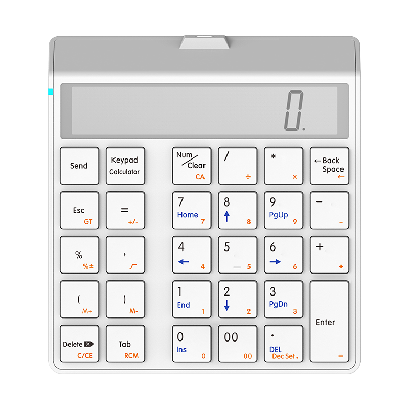 Leren Kantoor Rekenmachine Bluetooth Wireless Numeriek Toetsenbord Multifunctionele Rekenmachine Toetsenbord Dual-Gebruik 12-Cijferig Display