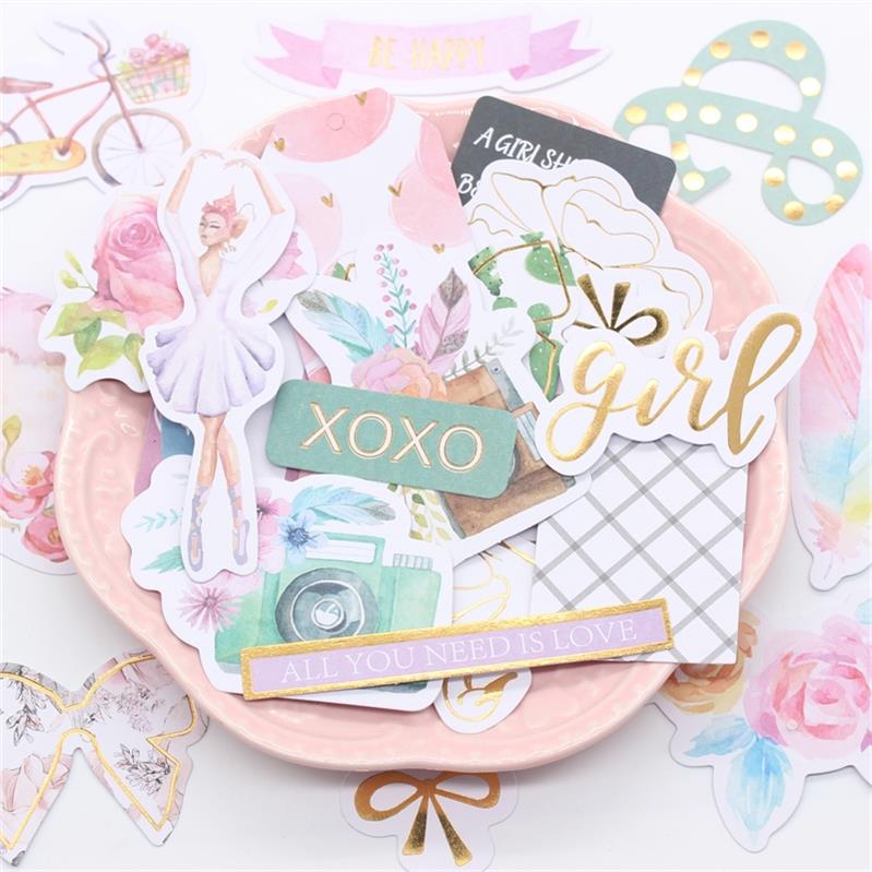 KSCRAFT 25pcs Beautiful Girl Paper Diecut Or Vellum Paper Diecut for Scrapbooking Happy Planner/Card Making/Journaling Project: 250GSM paper