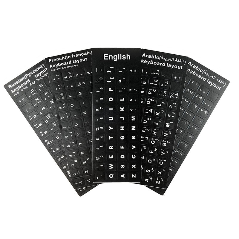 Russisch Frans Engels Arabisch Spaans Portugees Hebreeuws Letters Toetsenbord Stickers Voor Notebook Computer Desktop Pc