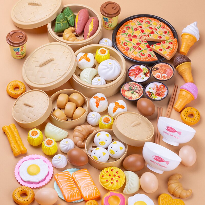 13 teile/satz Simulation Gefälschte Lebensmittel Küche Spielzeug einstellen Miniatur Geschirr Frühstück Chinesischen Lebensmittel Täuschen Spiel Spielzeug