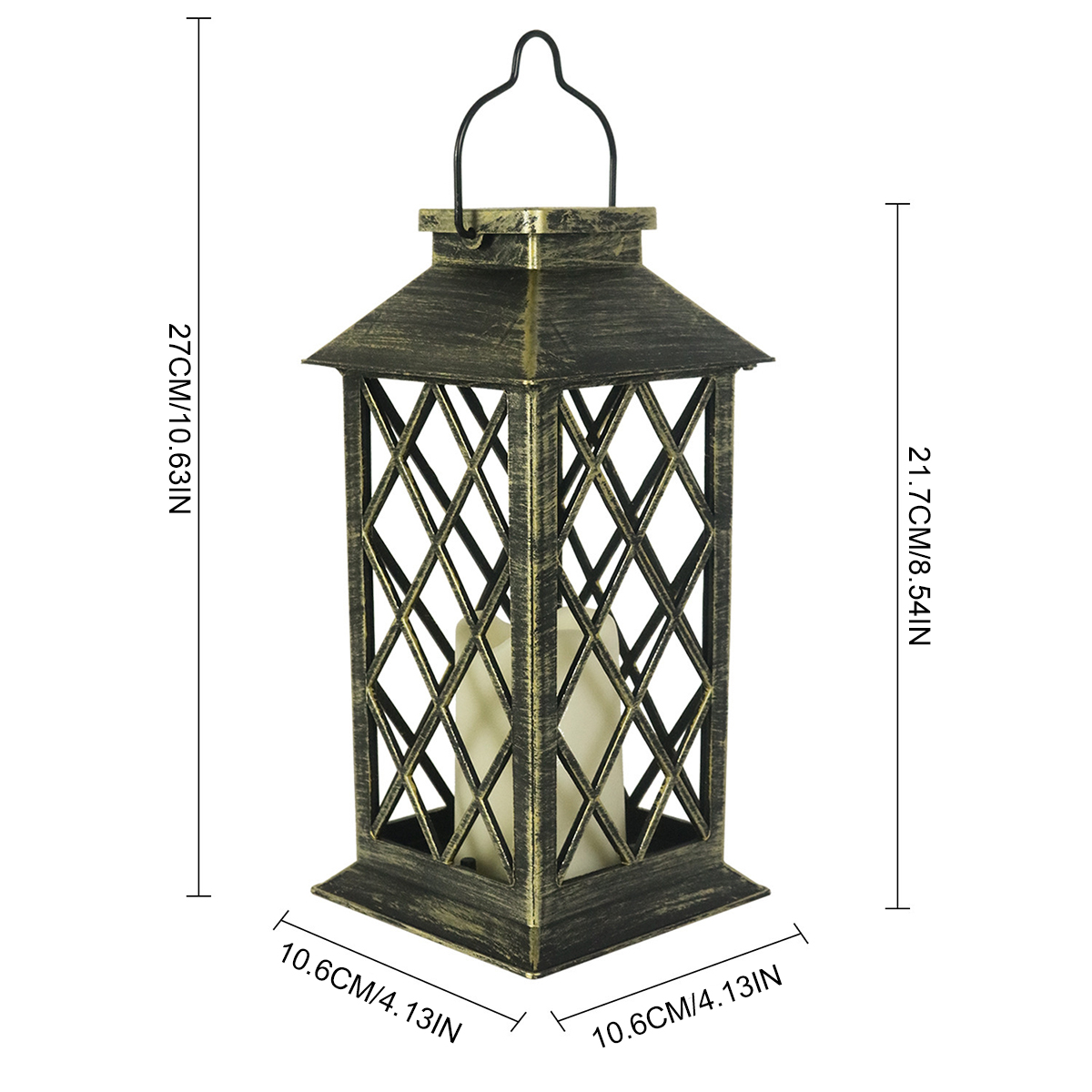 Lámpara de vela Solar, luz LED nocturna, candelabro Retro para el hogar, patio, decoración del pasillo, luces colgantes, lámpara de vela iluminada para escritorio: Azul