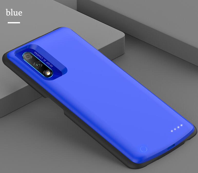 6500Mah Power Bank Battery Charger Case Voor Huawei Honor 9X Case Externe Backup Opladen Cover Voor Honor 9X Pro batterij Case: blue