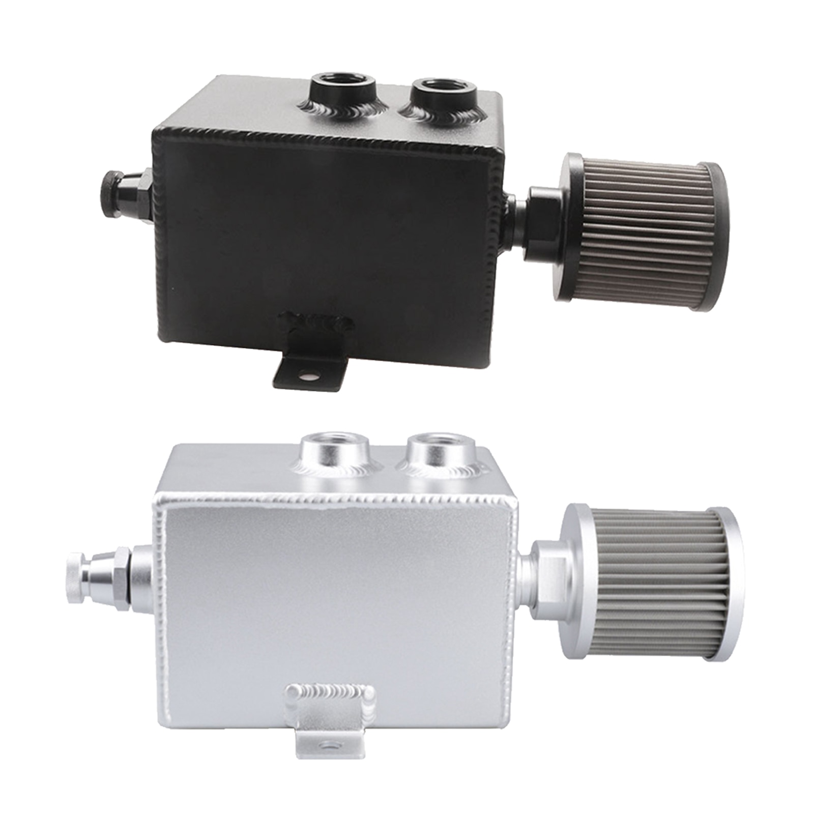 2L General Aluminum Alloy Oil Reservoir Catch Can Tank Kit Oil Exhaust Pot Square Fuel Tank