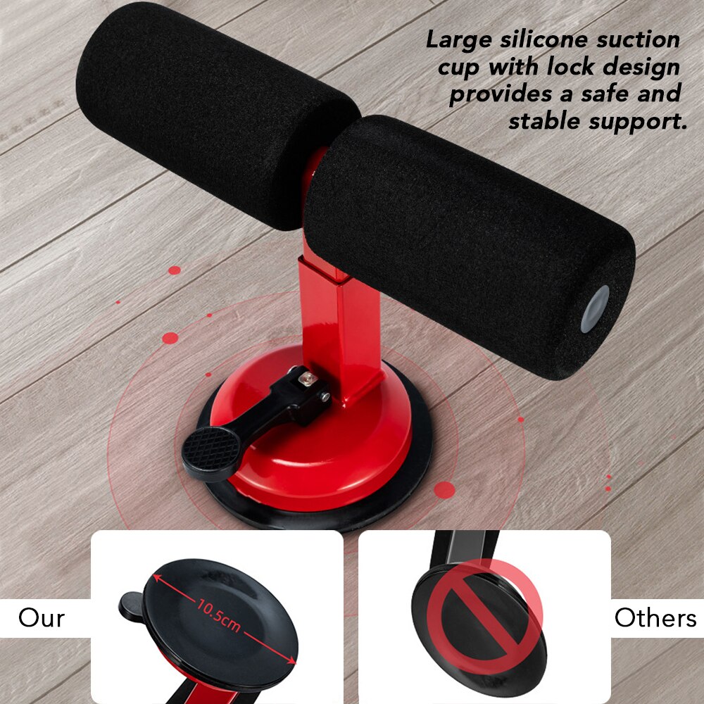 Push Up Trainer Portable Suction Sit Up Bar Push Up Trainer Muscle Training Equipment with 4 Adjustable Heights