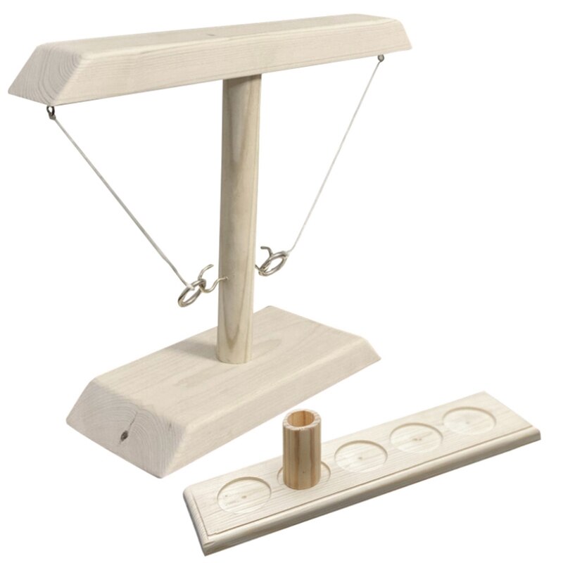 Partij Speelgoed Leisure Industriële Stijl Bar Drink Shop Handgemaakte Houten Ring Toss Haken Snelle Interactief Spel Voor Bars: Default Title