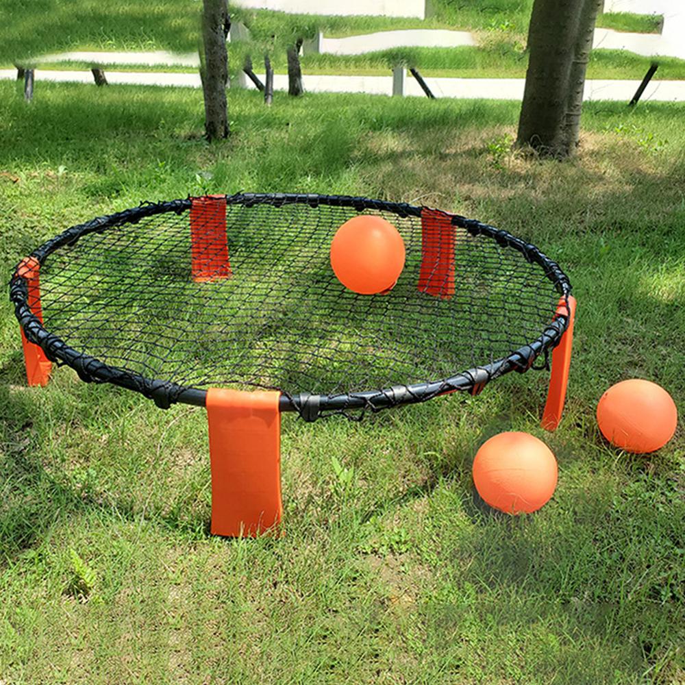 Mini Beach Volleyball Spike Ball Game Set Outdoor Team Sports Spikeball Lawn Fitness Equipment With 3/4 Balls Volleyball Net