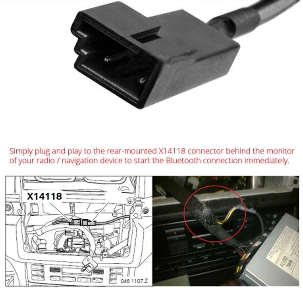 Biurlink For BMW E39 E46 E53 X5 16:9 NAVI CD Player Original USB AUX IN Replacement Socket 3Pin AUX 4Pin Round USB Harness Cable