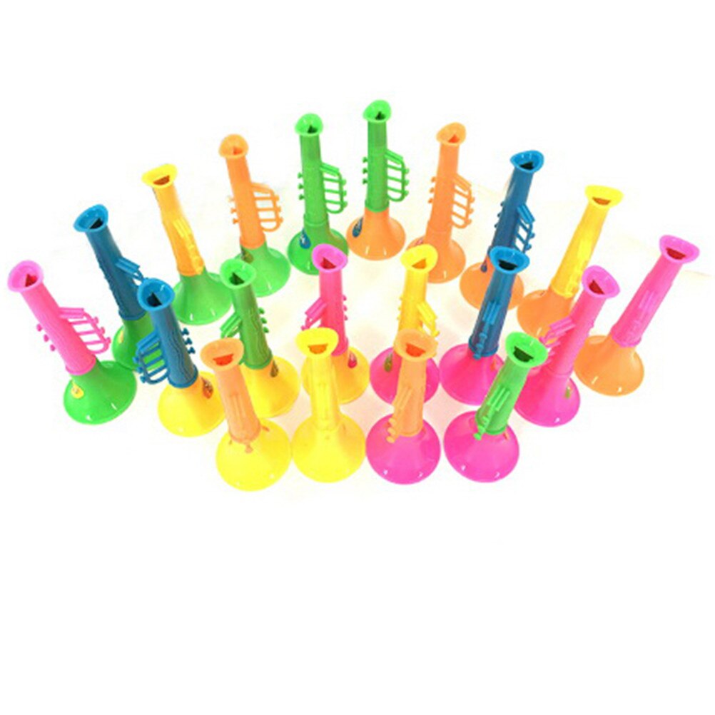 5 stuks plastic dubbele hoorn toeter trompet veelkleurige instrumenten muziek speelgoed 10*3.8cm