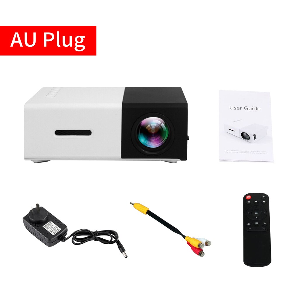 Yg300 led mini projetor pixels suporta 1080p usb de áudio portátil casa media player vídeo câmera do computador dispositivo projeção: Black AU Plug