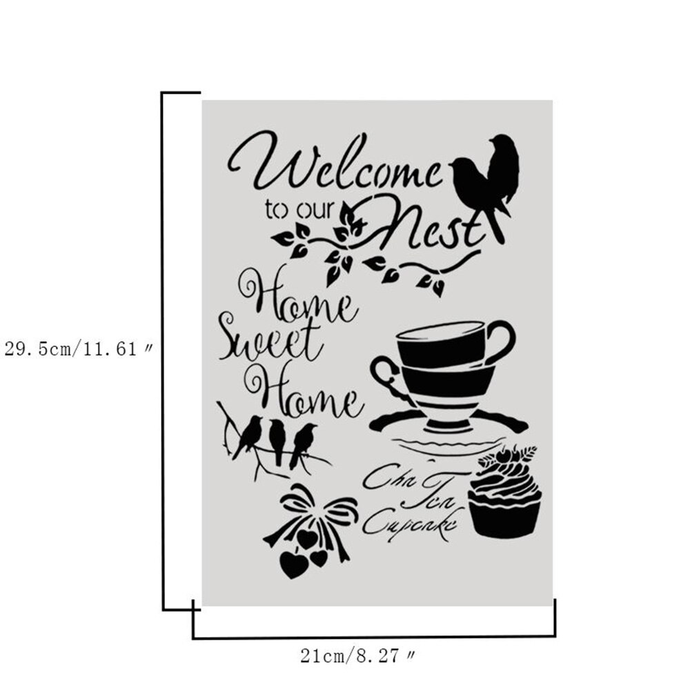 Welkom Gelaagdheid Stencils Voor Muren Schilderen Scrapbooking Stempel Album Decor Embossing Papieren Kaart Template Decoratie