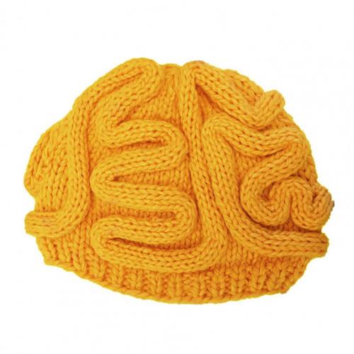 Mutsen Hoeden Spoof Horror Hersenen Gebreide Hoed Grappige Warm Cap Party Hoofddeksels Fotografie Props Caps Hoofddeksels Voor Party 14 Kleuren: YELLOW