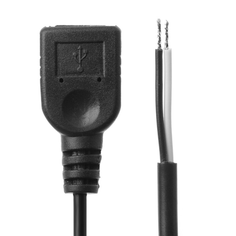 de 1Pc USB 2,0 Jack hembra de 2 Pin 2 Cable de carga de energía conector con Cable de 30cm