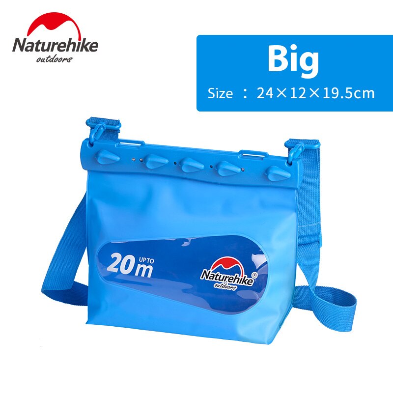 Naturehike Outdoor Zwemmen Tas Voor Telefoon Camera Duiken Afdichting Waterdichte Tas Dry Sack Drifting Schoudertas Voor Vrouwen Mannen S M L: Blue L