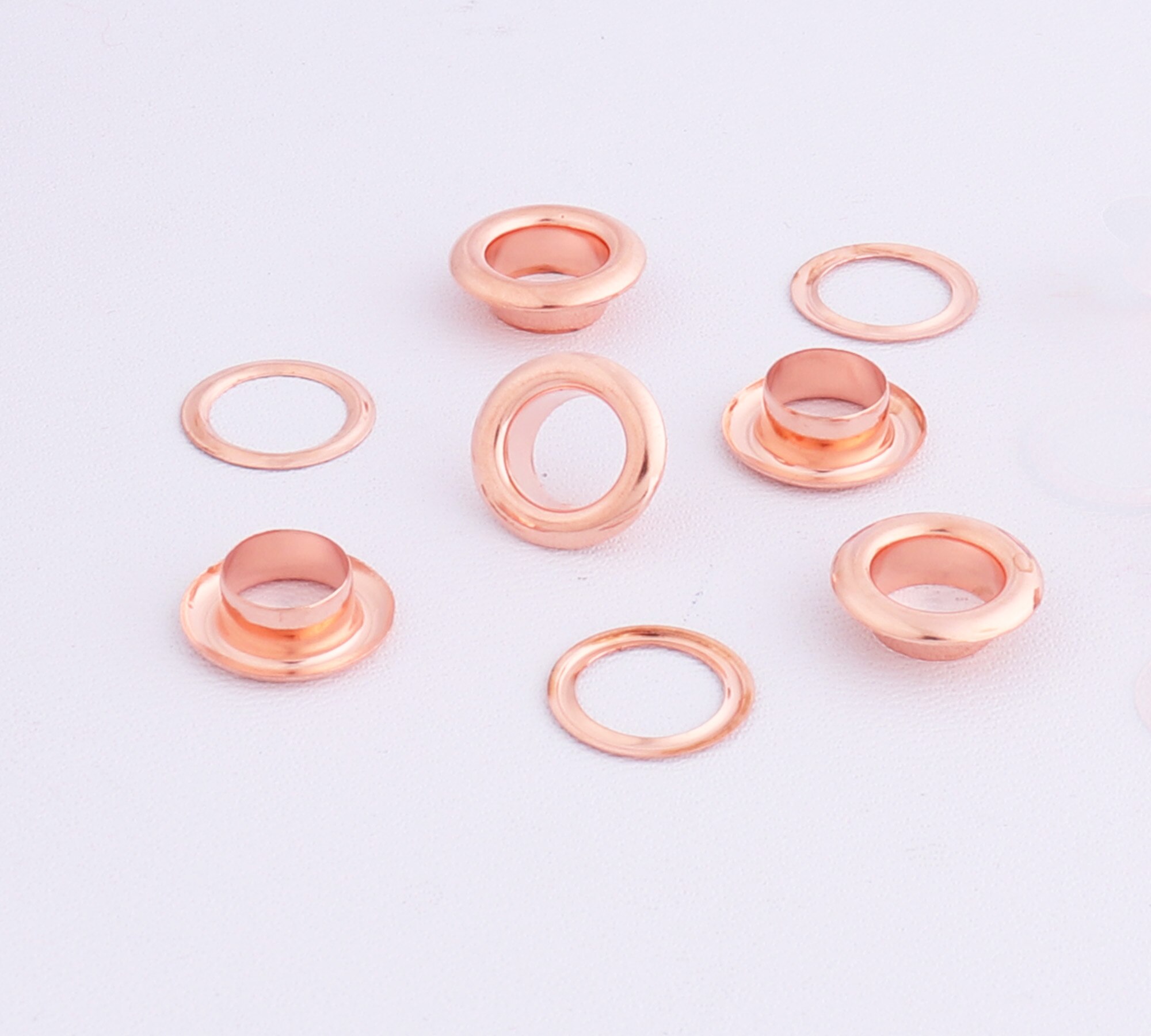 Œillets or Rose de 6mm (trou), 100 ensembles, œillets ronds pour vêtements de couture, accessoires de chaussures en toile pour maroquinerie