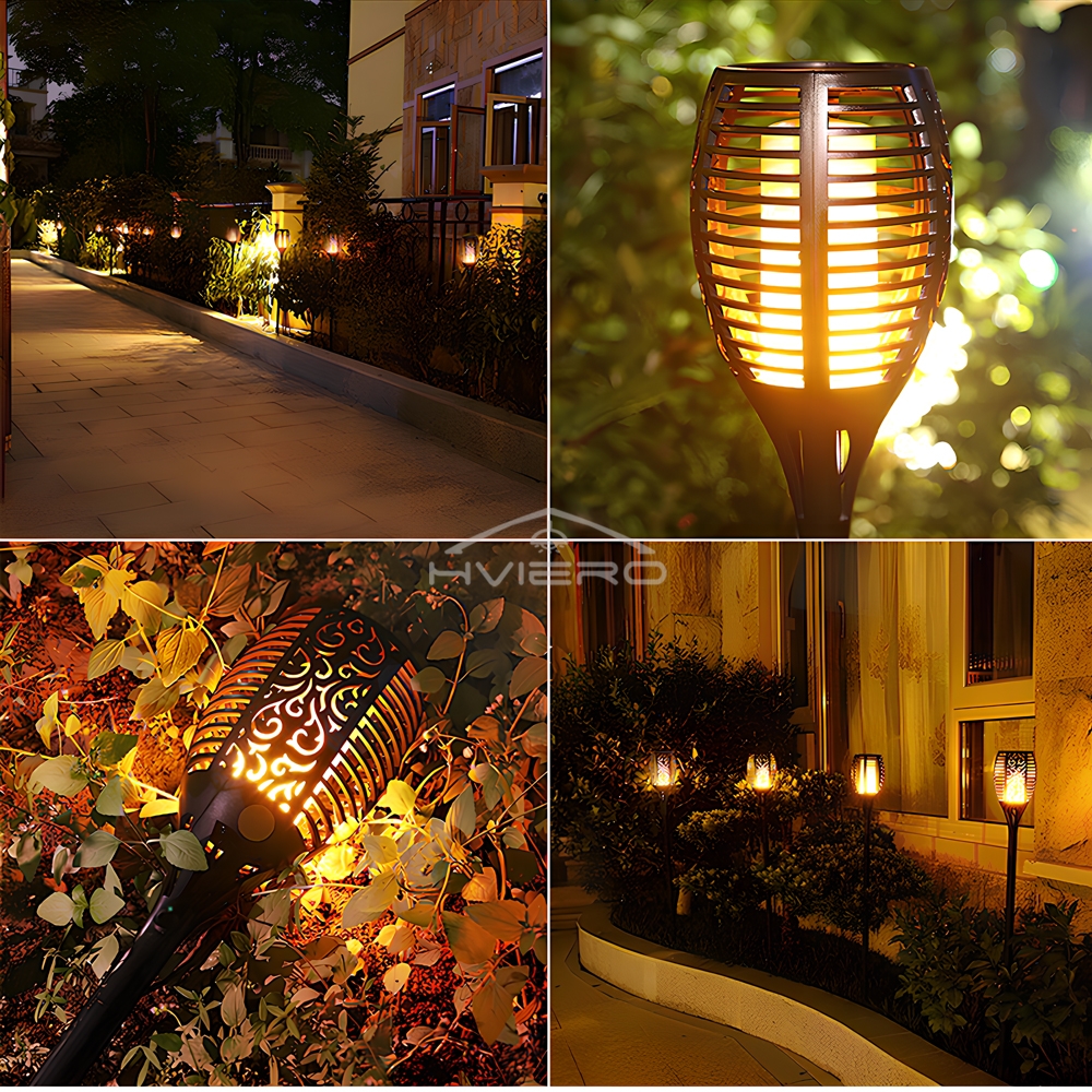 1/2/4/6/8PCS Outdoor Solar Flame Lights 12Led Flickering Garden Path Yard Patio Park Floor Decoration Landscape Lamps Waterproof