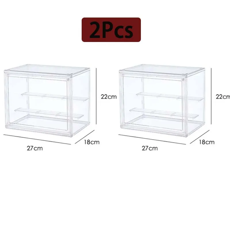 Large Capacity Storage Box Organizer for Figures Acrylic Box Clear Blind Box Showcase Makeup Organizer for Bag Display Dustproof: Blue