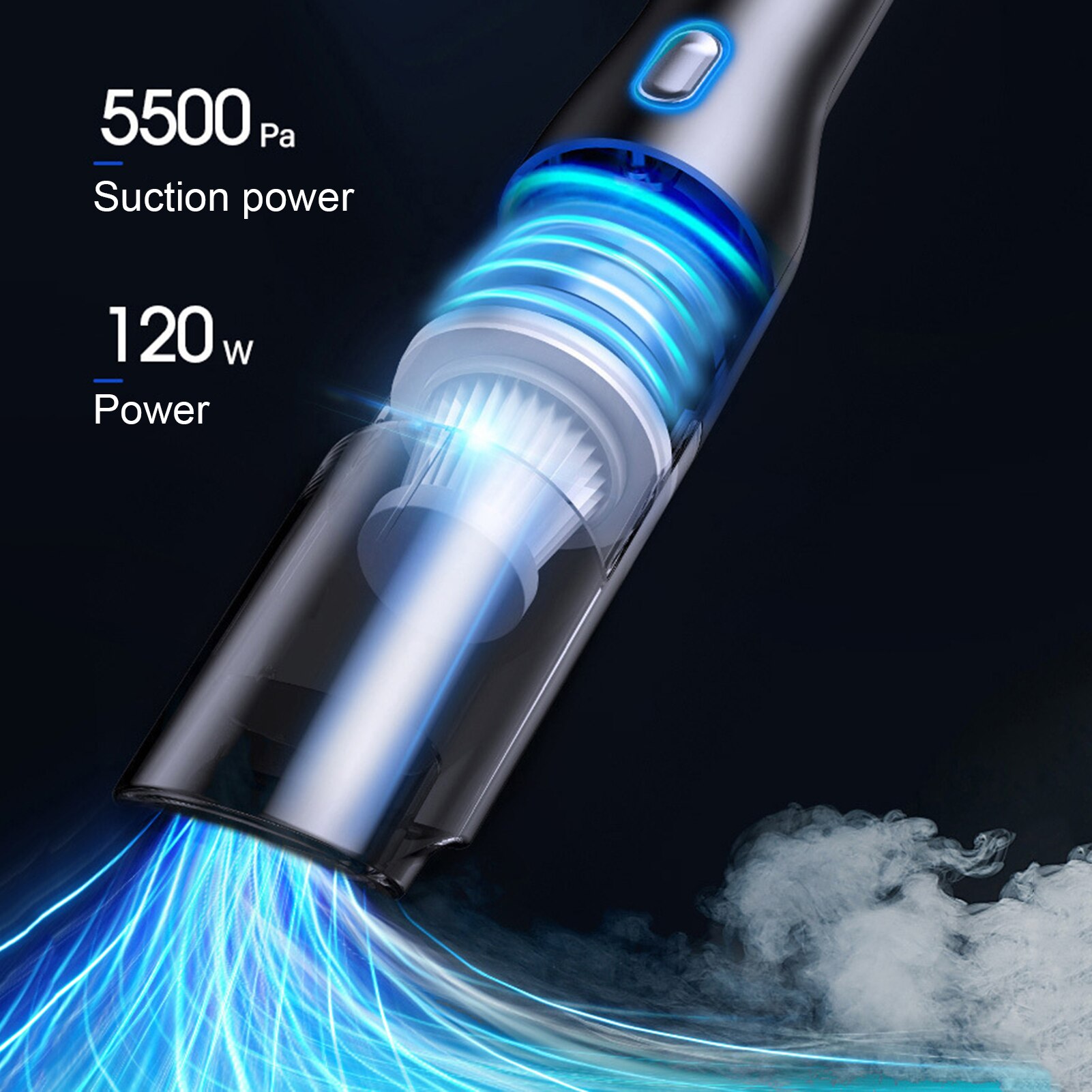 Wet And Dry Car Vacuum Cleaner 120W High Power 5500Pa Portable Handheld Vacuum Cleaner Dust Collector Car Cleaning Supplies