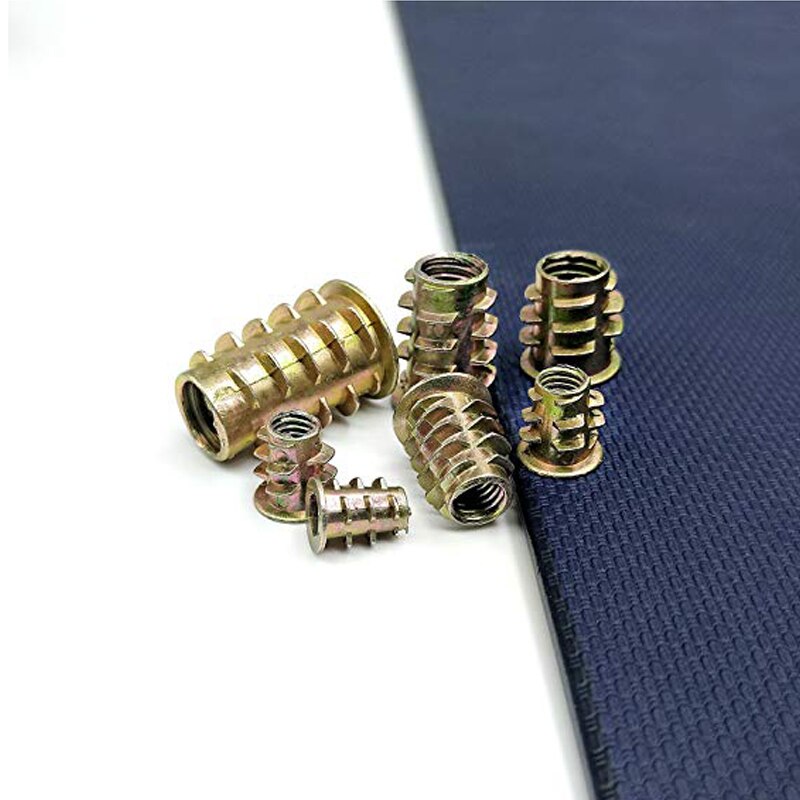 100pcs Hex Drive Head Threaded Nut for wood bushing insert M4 M5 M6 M8 M10