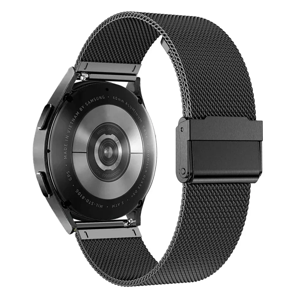 20mm 22mm Replace Strap for Amazfit Bip 6 5 4 Metal Band for Amazfit BALANCE/Active2/GTR/GTS Milanese Stainless Steel Bracelets: Black Yellow / 20mm