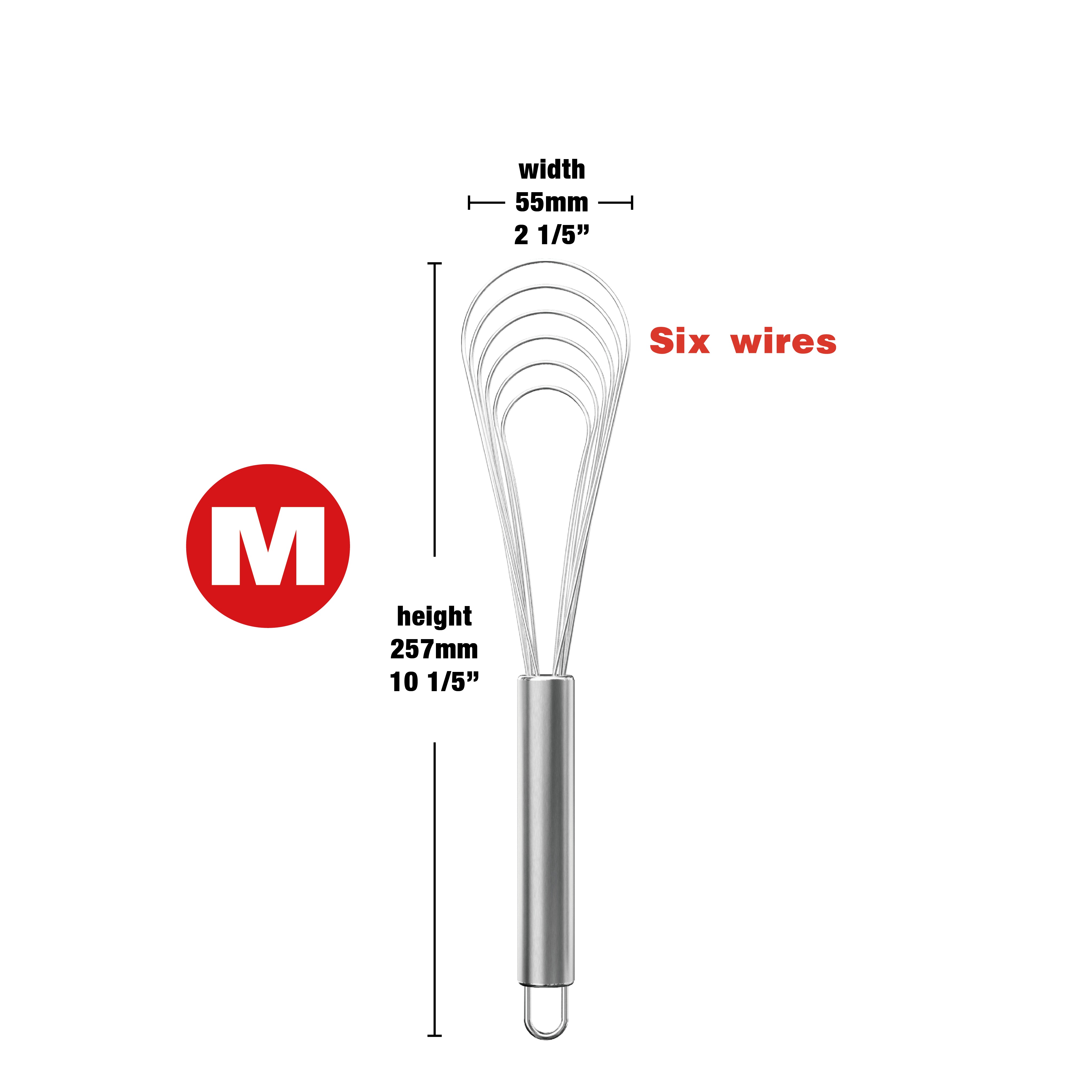 VIMACO® Flat Whisk Stainless Steel 8"10"12" Egg Utensils for Kitchen Baking Prepworks: green