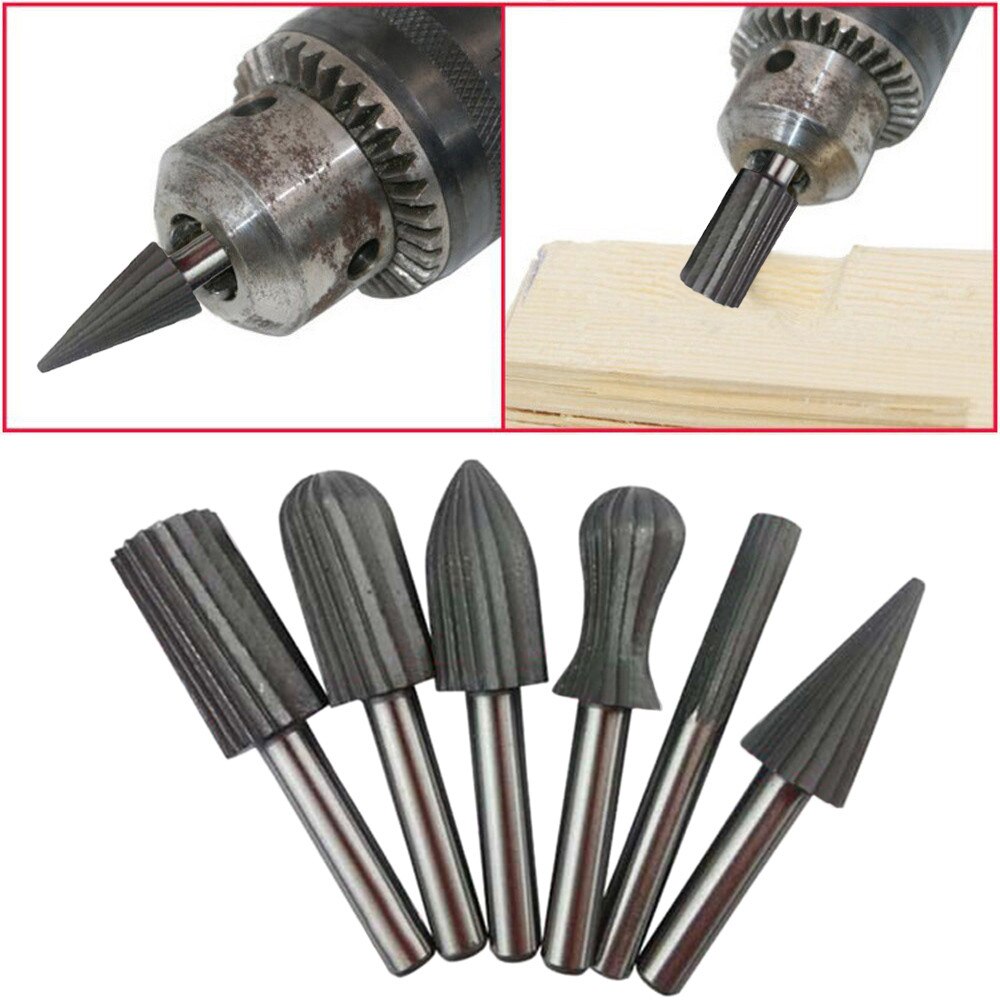 Filing Cutter Teeth 6pcs 6mm Shank Tungsten Steel File Cutter Engravin... – Grandado