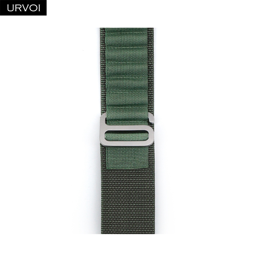 URVOI Band für Apfel Uhr Ultra 2 1 Armbinde Serie 10 9 8 7 6 SE alpin Schleife schwarz G-Haken-Verschluss gewebtes Polyester für iWatch 49 mm