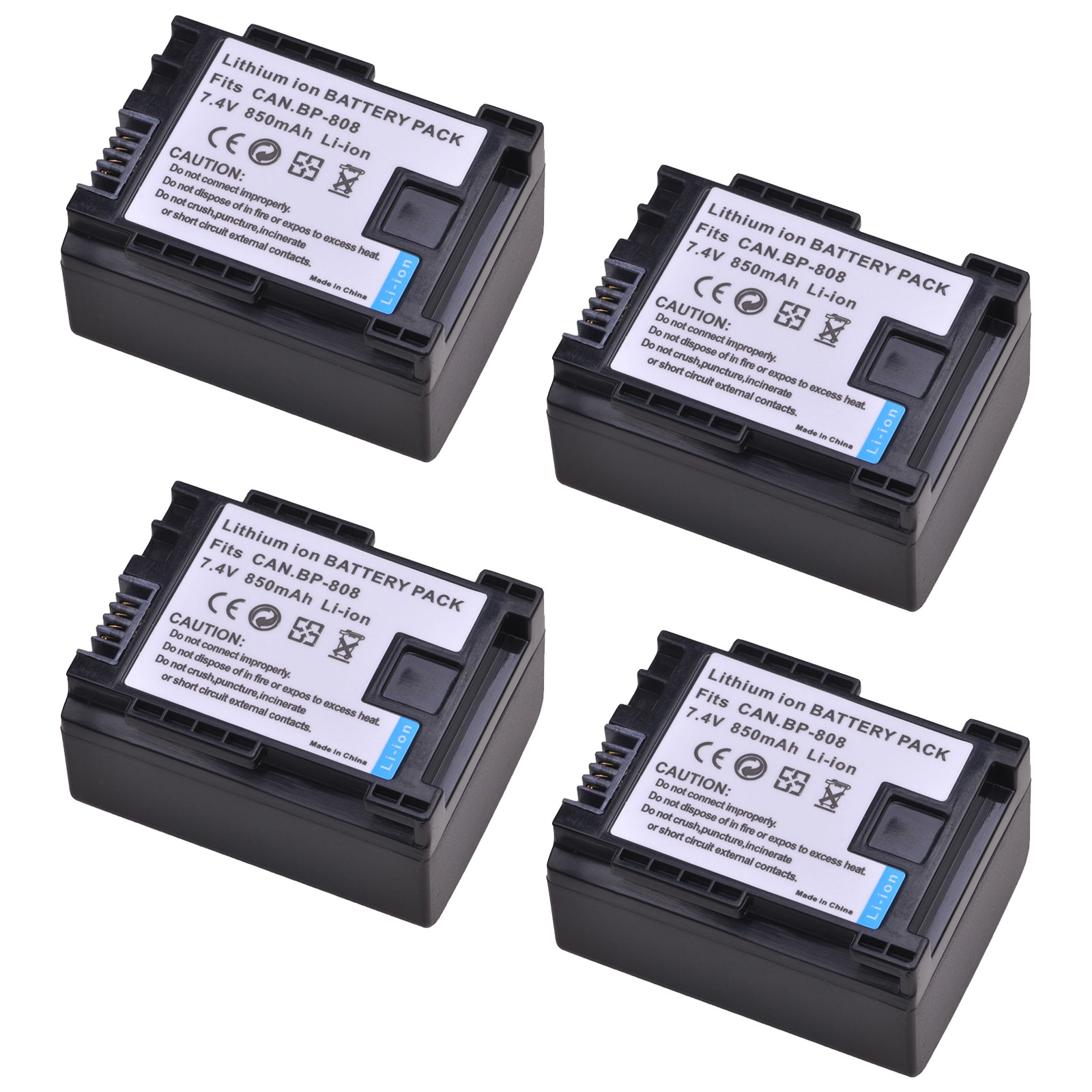 Batería de iones de litio BP-808 BP 808 de 850mAh + cargador LCD para Canon BP-827 BP 827 BP-819 BP-807 BP-809 XA10 HF20 HF10 HF100 HG20: Verde