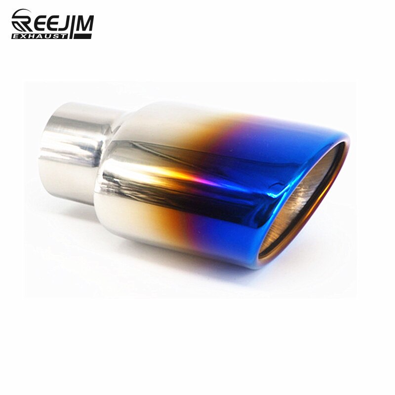 2.5'' inlet Oval Blue Burnt Slanted Stainless Steel Universal car muffler tip car exhaust tip car-stying