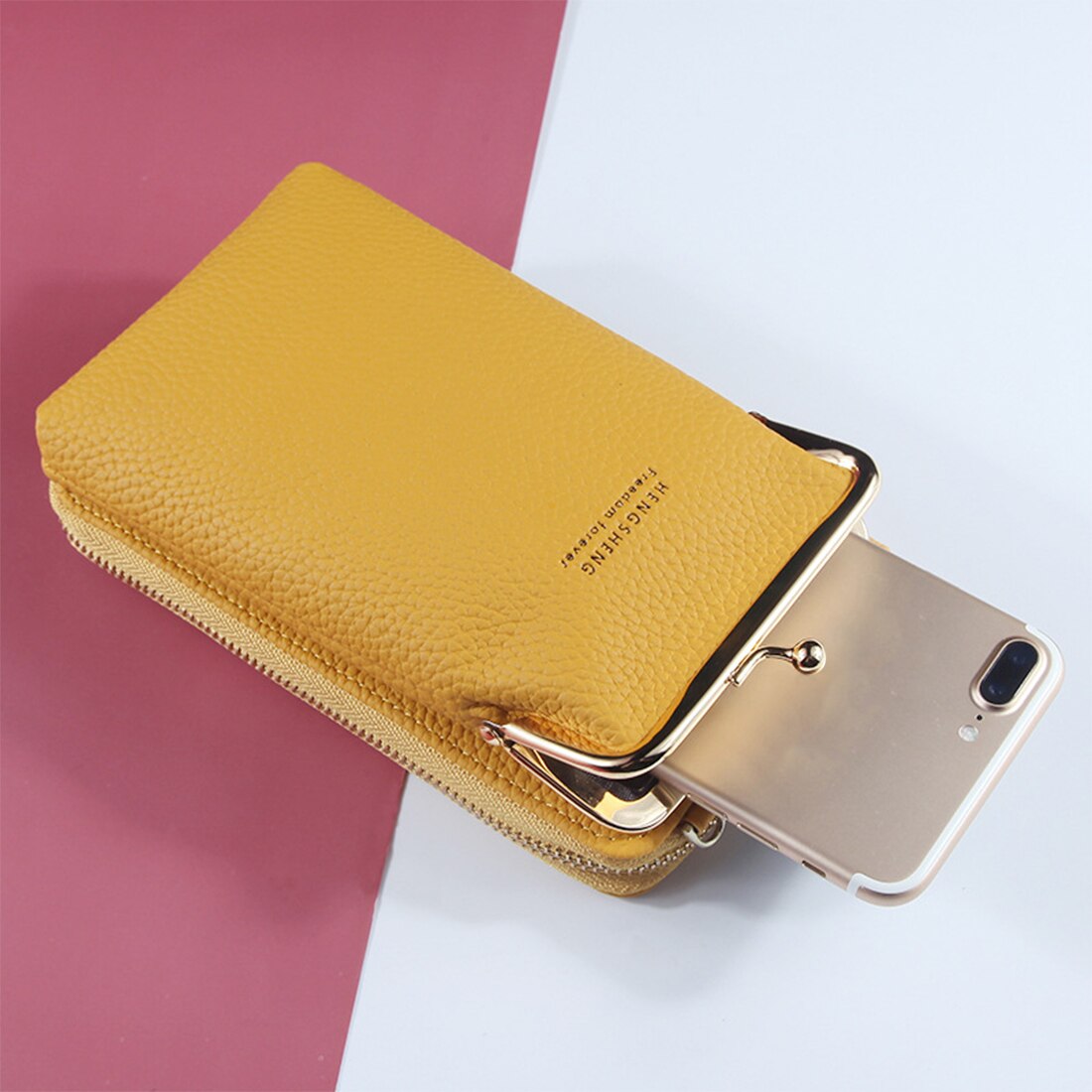 Brand Crossbody Bags Touch Screen Cell Phone Purse Bag Smartphone Wallet Metal Leather Shoulder Strap Handbag Women Bag