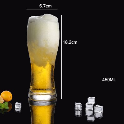 1Pcs Thick Crafted Beer Glasses Large Capacity Beer Mug Transparent Wine Glass Cup Club Bar Party Home Drinkware: 450ml