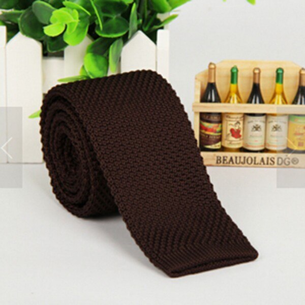 Men\'s Solid Tie Knit Knitted Tie Plain Necktie Narrow Slim Skinny Woven Tie