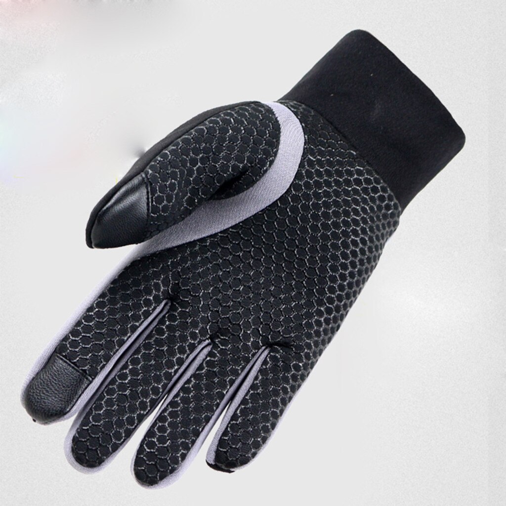 Mens Winter Warm Gloves Therm With Anti-Slip Elastic Cuff,Thermal Soft Lining Gloves Driving Gloves PU Leather Glove