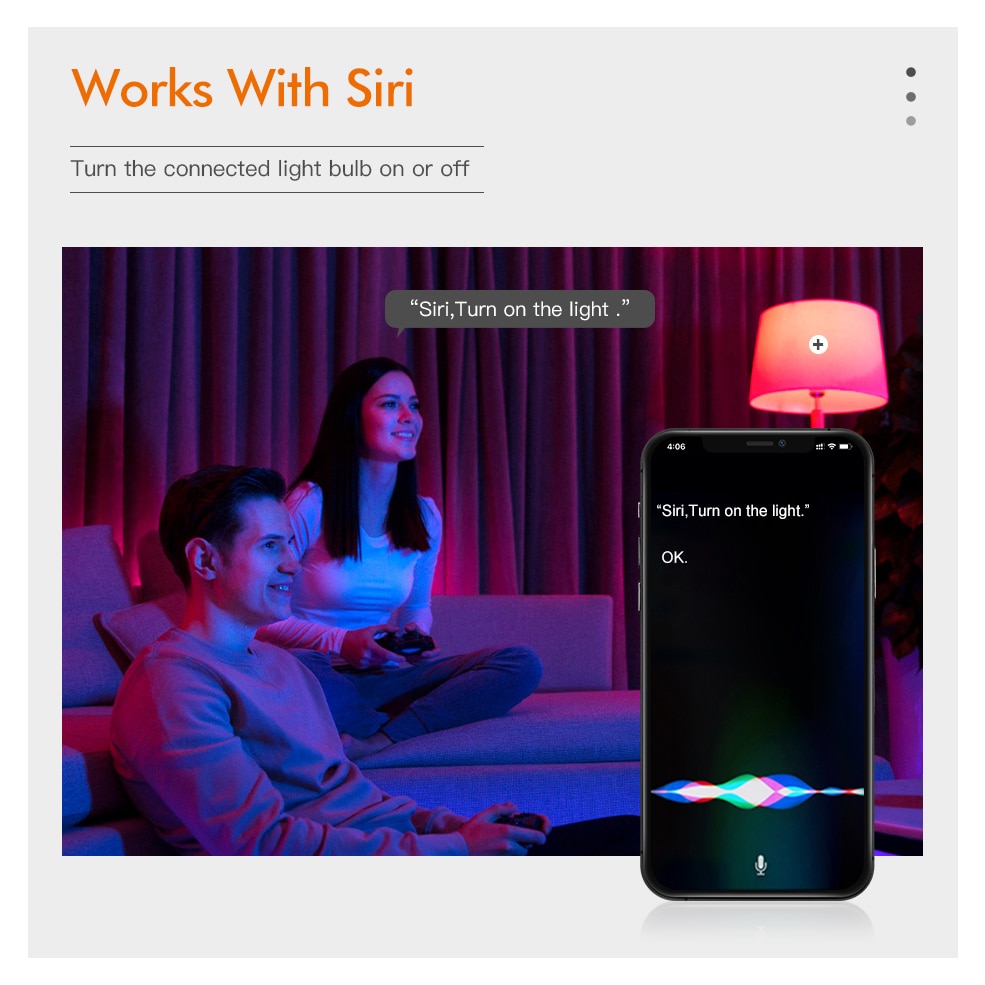 Wifi Led Bulb E14 RGB+CW+WW Candle Light Bulb Tuya Smart Life APP Control Led Lamp Work With Siri Alexa Google Home Assistant