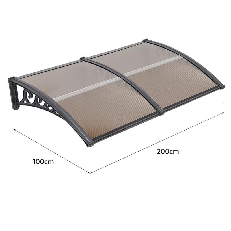 1pc toldo janela toldo moderno policarbonato capa porta da frente ao ar livre pátio dossel sol abrigo janela beirais capa de chuva: 100X200 cm