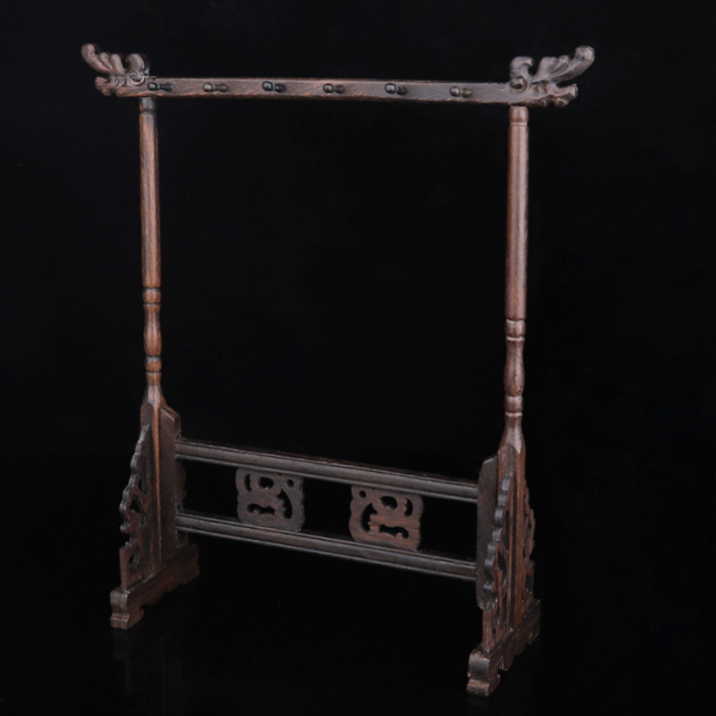 Solid Wood Pen Holder Calligraphie Brush Rack Traditional Painting Writing Brush Holders Simple Carving 12 Hangers Brush Holders