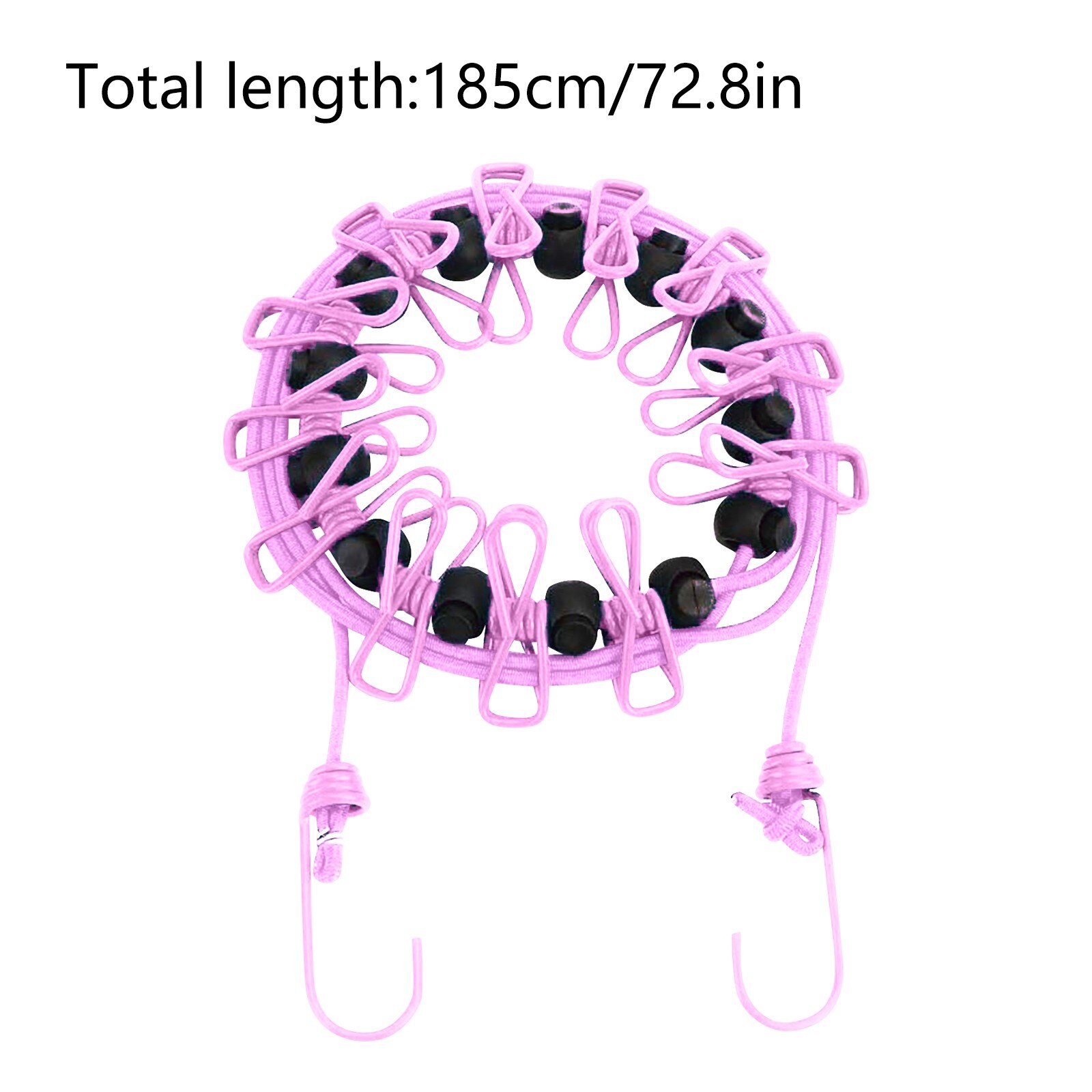 Portable Travel Clothesline Multifunction Drying Rack Clothes Line With 12 Clips Cloth Hangers Steel Clothes Line Pegs Clothesli: E