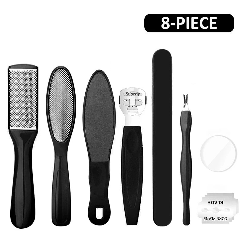 Pedicure Kit 10 in 1 Pedicure Tools Set Foot Rasp Peel Callus Dead Skin Remover Feet Care Pedicure: Light Grey