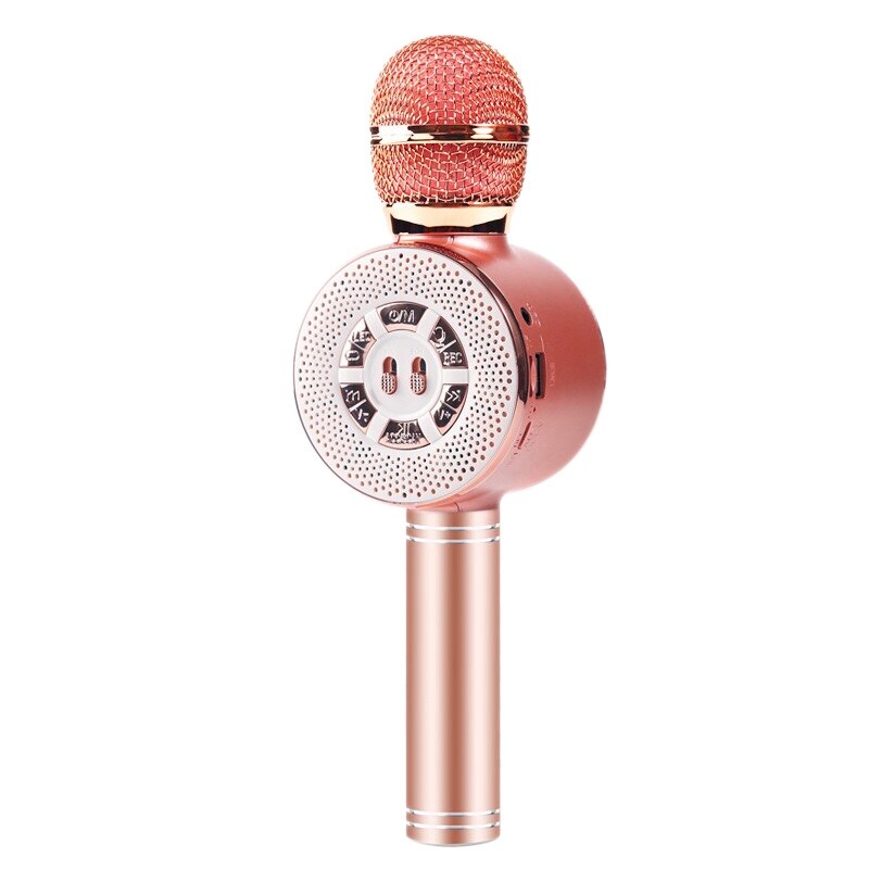 Wireless Bluetooth Karaoke Microphone Handheld Speaker Singing Machine with LED Light for Christmas Year/Party/Home/Birthday: C