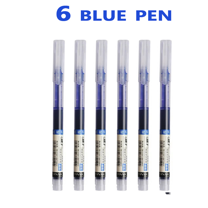 Set Pixuri Gel - 12 Buc - Vârf Scriere 0.5mm - Cerneală Uscare Rapidă - Negru, Roșu, Albastru și Culori: Galben