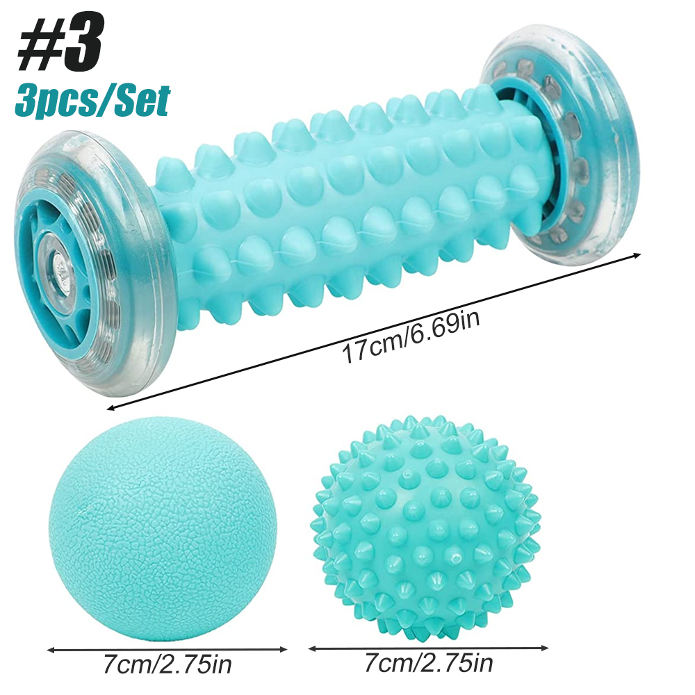 Massage Ball,Foot Pain Therapy Kit,Plantar Fasciitis,Heel Spur,Sore Muscles,Trigger Point - Back,Arm,Neck,Leg Circulation Roller: Transparent