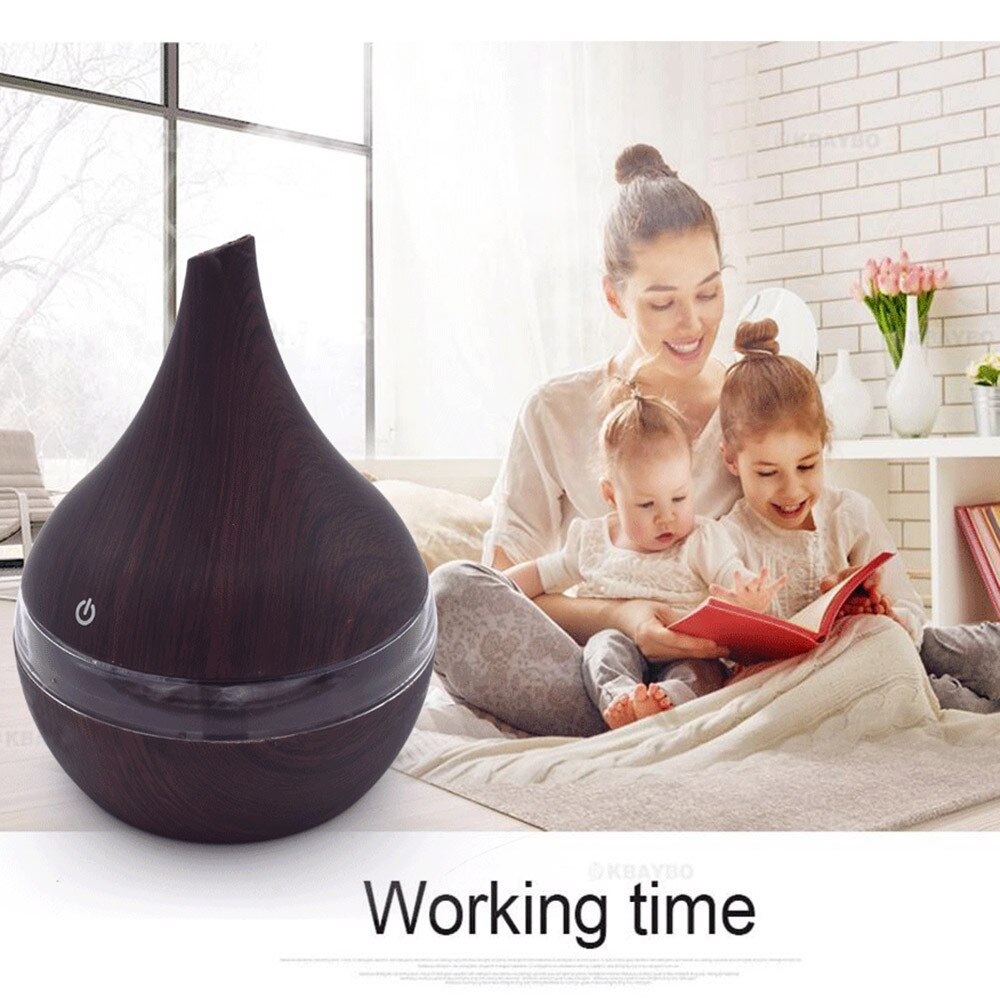 Portable Home Office Wood Diffuser Air Aroma Essential Oil Diffuser LED Aroma Aromatherapy Vase Humidifier Reed Diffuser