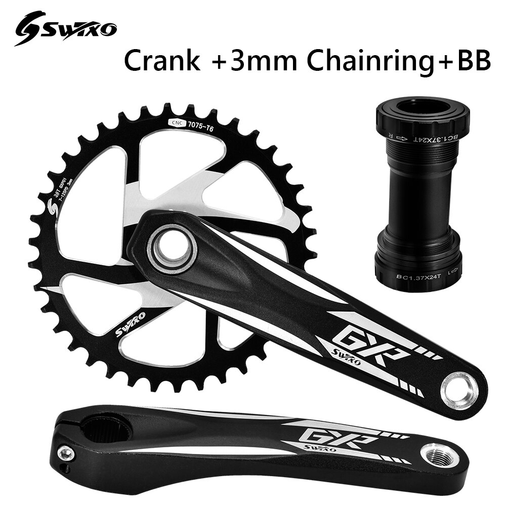 SWTXO MTB Cranks Arms for Bicycle Crankset Bottom Bracket MTB Crank 170/175mm Chainring Crown 32T 34T 36T 38T Teeth for Sram xx1: 170mm Crankset 36T S