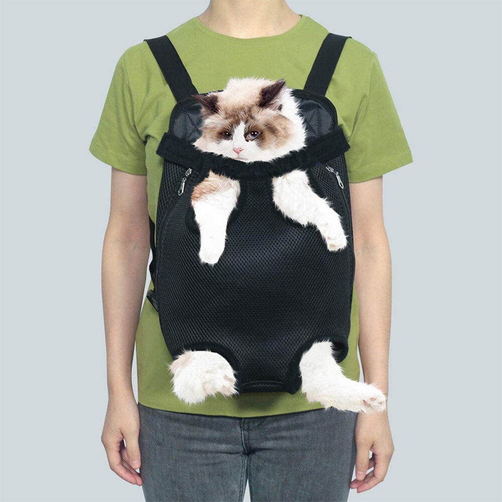 Double Shoulder Dog Carrier Backpack Pet Cat Front Bag Breathable Mesh Outdoor Travel Backpack For Dogs Portable Dog Transporter