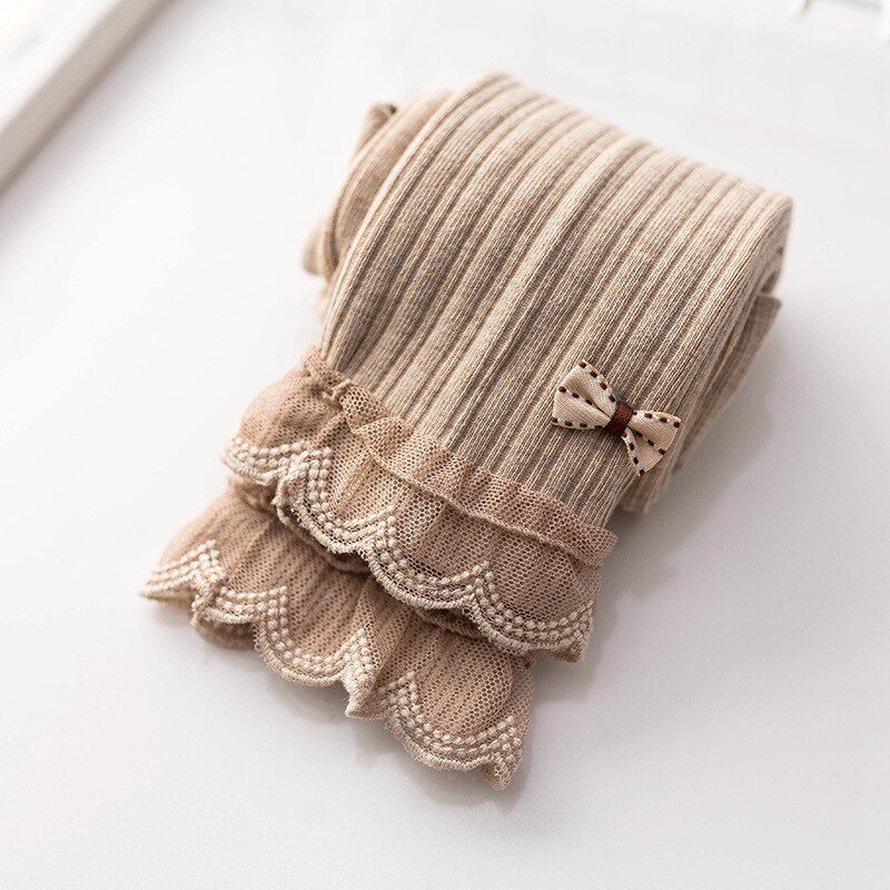 Dziewczęce obcisłe legginsy bawełniane koronkowe falbany łuki leginsy dla dziewczynki dzieci dzieci przycięte spodnie kostium księżniczka miękka: skóra / XXL (139-155cm)