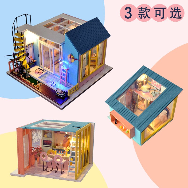 Diy Doll House Handmade House Model Warm And Fashionable Villa With Swimming Pool To Send Family Love And Of Love